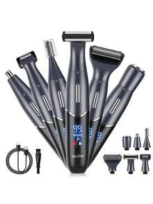 6-In-1 Multifunctional Electric Shaver, Painless Women's Bikini Trimmer, Precision Body And Facial Hair Removal, Dry And Wet Dual-Use Painless Shaver Set - Black - View 10