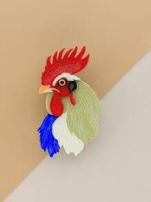 1 Piece Exquisite 3D Fashion Handmade Acrylic Board Rooster & Money-Loving Gorilla Shape Brooch, Handcraft, Birthday Gift, Holiday Gift, Collection