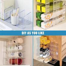 4-stufiger transparenter Acryl-Geldbörsenorganizer - Taschenmitorganisator Schrank gestaffelte Trennwände - platzsparende Aufbewahrung für Zuhause, transparente Schrank-Trennwände für Taschen vertikaler Geldbörsen-Organiser, Hochleistungs-Aufbewahrungsregal (Accessoire-Organizer) - Verschiedenfarbig - Übersicht 5