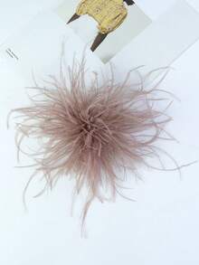 20cm Handmade Feather Flower Brooch, Colorful Accessory For Women's Hats, Clothing, Wedding, Party - Feather Flower - View 16