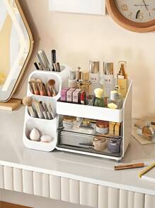 2-Drawer Makeup Organizer, Large Capacity Countertop Organizer For Vanity, Bathroom, Bedroom Desk, Storage For Skincare, Brushes, Eyeshadow, Lotions, Lipstick, Nail Polish,For Holiday Beach, Bathroom Collection, Bedroom Collection, Large Capacity