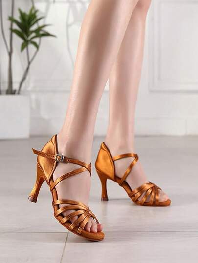 Zapatos de baile latino de mujer de alta calidad, de satén, para baile profesional, de salón, boda, fiestas, jazz, rumba, tango, salsa, a juego con leggings para actuaciones y práctica, sandalias interiores antideslizantes con suela de lana, livianos y cómodos