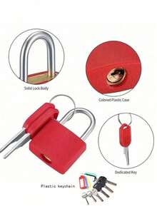 1/2/3/5/8/10Pcs Luggage Lock Padlock, Color Plastic Shell Lock Zinc Alloy Small Lock, Locker Lock Small Luggage Padlocks, Mini Colorful Locks With Keys For Suitcase And Luggage, For School Gym Classroom Matching Game Travel Backpack - Multicolor - View 12