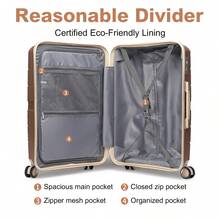 PP Hard Shell Luggage Set With 360° Spinner Wheels, TSA Lock And Telescopic Handle – Lightweight Cabin, Carry On And Check-In Suitcases In 20/24/28 Inch Sizes For Travel, Business Trips And Holidays, For Men, Women And Family Use - Brown - View 9