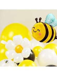 7 Stücke Bienen & Margerite Folienballon Set - Aluminium Folienballons geeignet für Frühling, Geburtstag, Jahrestag, Abschluss, Muttertags Partydeko - Auch geeignet für Hochzeiten, Taufen, Thanksgiving, Valentinstag und weitere Anlässe