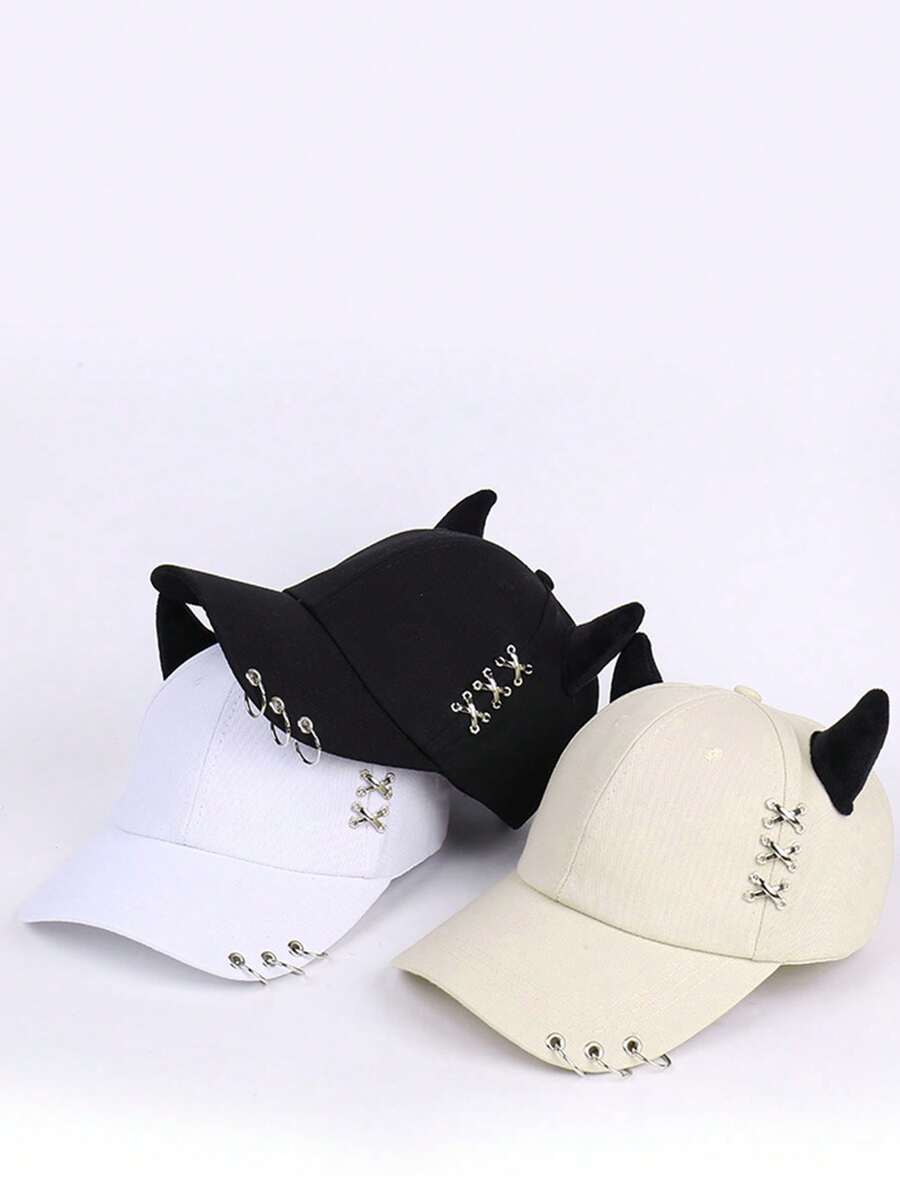 1 pieza Gorra de béisbol con decoración de oreja de gato - Multicolor - Ver 1