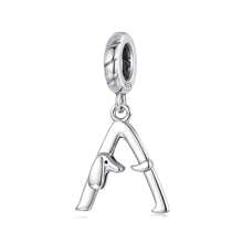 1 PC 925 Sterling Silver Cute Dachshund Shaped Letter Charm Pendant For Charm Bracelet, Alphabet Initial Beads Jewelry
