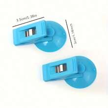 2 piezas Ventosa portátil para parabrisas de coche: Ventosa para ventana interior del coche - Soporte desmontable para visera y boletos, accesorios de coche - azul - Ver 2