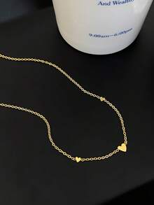 1 件 S925 纯银简约心形吊坠项链，设计优雅，是生日、婚礼、新年或情人节的理想礼物，适合休闲穿着或特殊场合 - 愛心 - 查看 3