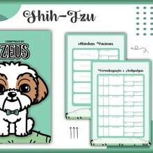 Caderneta Pet com Registro de Vacinas, Consultas e Exames RAÇA SHIHTZU