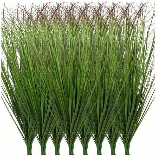 12/24pcs Artificial Grass Plants, Artificial Bush Wheat Grass, Artificial Tall Grass Fake Plants For Outdoor Decoration, Artificial Green Plants For Room Interior Decoration
