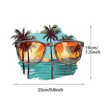 1 pieza/4 piezas Calcomanía de transferencia térmica con estampado de árbol de palma, playa, flor y puesta de sol para mochila, camiseta, chaqueta, cortina, decoración de mantel. Alta elasticidad, lavable y resistente a la decoloración.