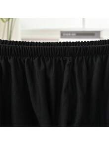 1pc Milk Silk Sofa Cushion Cover, High Elastic Dust-Proof Washable Sofa Slipcover For All Season, Suitable For Outdoor Rattan Sofa - Black - View 10