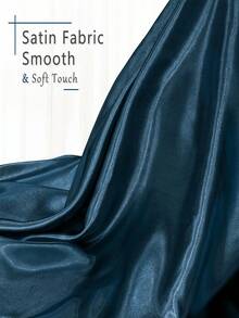 1 件海军蓝缎纹面料按米出售，150 厘米丝滑缎纹面料，婚礼装饰软布面料，DIY 工艺品，桌布，婚纱，缝纫