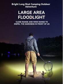 1个USB可充电LED头灯 - 超亮、轻便，适合露营、徒步、跑步、钓鱼等活动，多功能超亮LED手电筒 - 黑色 - 查看 8