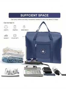 1pc Large Capacity Travel Duffel Bag, Garment Storage Organizer Bag, Handbag Portable Travel Luggage Bag, Business Travel Bag, Outdoor Storage Bag, Wardrobe Storage Bag, Suitable For Travel, Business Trip, Weekend Sports And Vacation, Women Overnight Bag, Men Messenger Bag, Gift