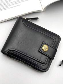 Men's Multifunctional Three Fold Card Holder 1 Short Zipper Wallet With Retro Men's High-End Feel With Multiple Card Slots Suitable For Daily Use For Men Wallet Mini Wallet Purse Wallet Men Wallet Leather Small Wallet - Multicolor - View 11