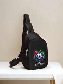 A Custom Chest Bag With A Personalized Name Or Holiday Message. Customize Your Own Bag. - Black - View 6