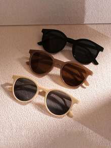 3pcs/1pc Retro Small Round Frame For Girls, Fashionable, Daily Wear, Party, Holiday Party, Decoration - Multicolor - View 5