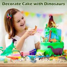 vanplay 21ST Dinosauro Giocattolo Bambini Compleanno Decorazione Dino Set con Secchio Portaoggetti per Bambini