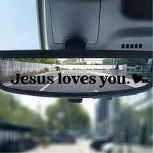 1/2/5 件“耶稣爱你”汽车贴纸、驾驶贴纸、汽车后视镜贴纸、送给老师的礼物、“相信上帝”心形设计 - 适合教堂、家庭和办公室的基督教装饰！ - 彩色 - 查看 5