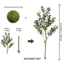 1pc 65-200cm Large Artificial Olive Plant Tree Branches Fake Green Faux Plant Plastic Leaves Ornamental Indoor Outdoor Artificial Plant For Home Garden Hotel Office Party Room Decor