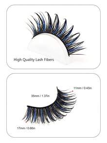 Asiteo 5 Pairs Colorful Wet Anime False Eyelashes - Luxurious Doll Style, High Quality Faux Mink Lashes , Perfect For Stage, Cosplay - Lông mi Manga nhọn - Xem 4