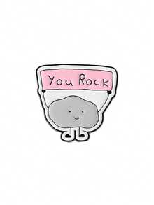 1 Pc"You're Awesome!" Doodle Badge - Cute Cartoon Rock Badge, Perfect For Backpacks And Gifts - Multicolor - View 7