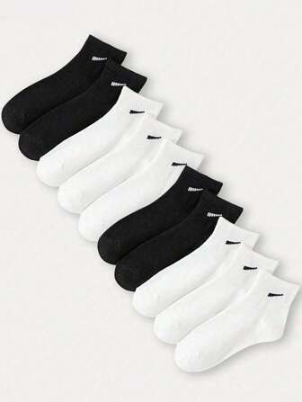 10/12 双女式白色几何图案袜子，柔软舒适的 Y2K 时尚短袜，适合运动、日常穿着、通勤、学生、所有季节