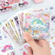 Sanrio 50 adesivi PET di Hello Kitty e amici Sanrio - Design di cartoni animati e animali impermeabili, collezione di adesivi unica, adatta per album di ritagli, progetti fai-da-te, borracce, forniture scolastiche, ritorno a scuola