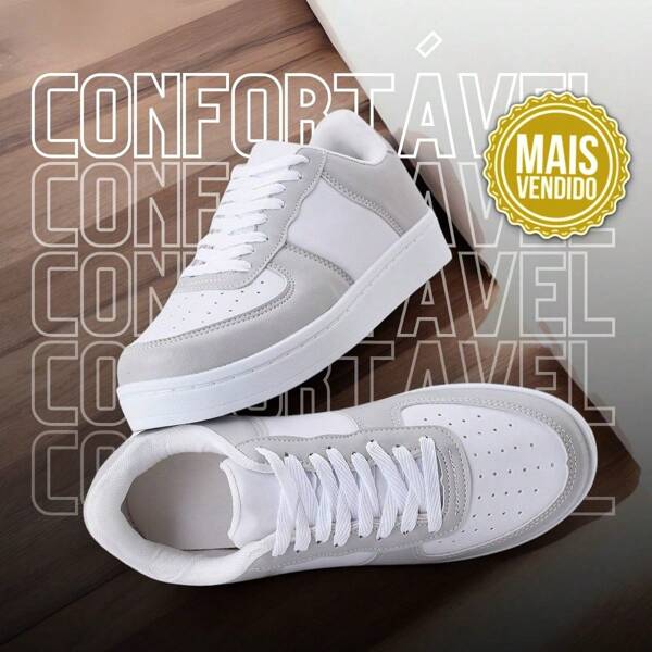 Tênis Unissex Estiloso - Conforto e Cores Vibrantes 34 a 43 Promoção Especial Hoje, tênis sapatênis branco masculino