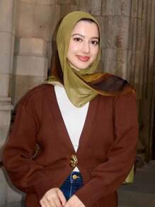 1 pieza Pañuelo para la cabeza de mujer estilo bohemio con estampado de acuarela, pañuelo protector solar, pañuelo elegante y multifuncional para uso diario como diadema