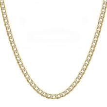 Collar de cadena cubana acanalada dorada de 4mm y 24" de largo, joyería y accesorio de verano para mujer - 24 pulgadas - Ver 1