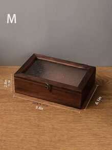 1pc Multifunctional Vintage Wooden Storage Box, Large Capacity Container For Organizing Beads, Crafts, Diamond Painting, Headphones, Cables, Chargers, Jewelry, Office Desk & Drawer Small Items