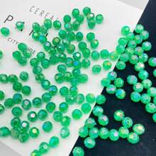 200 peças de contas transparentes de canto AB coloridas de 6 mm com furo reto em acrílico, acessórios de contas para DIY de colar, pulseira, brincos, joias e suprimentos de artesanato de contas