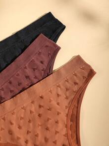 3PCS Casual Plus Size Multi-Color Mid Waist Heart Print Women Butt Lifting Tummy Control Shapewear Shorts Flat Belly Sheath Slimming Pants Underwear Shorts - Multicolor - View 10