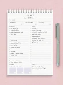6.5 X 9.8" 52 Sheets To Do List Notepad: With Multiple Functional Sections, Spiral Daily Planner Notebook, Task CheckList Organizer Agenda Pad For Work, Office School Supplies Back To School