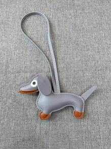 1pc Cute Dachshund Charm Pendant Accessory, Faux Leather Sausage Dog Bag Charm/Keychain, Korean INS Style Car Accessories School Cartoon