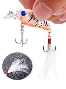 SOUGAYILANG Naluci de pescuit 4g 6 culori Momeală tare artificială Minnow cu ochi 3D, pentru Bas Somn Stiuca Biban Topwater Bass Momeală, Ideală pentru cadouri de obiecte de pescuit de apă dulce