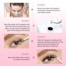 zwellbe 20ml/片睫毛胶水 簇状睫毛胶水 黑色敏感睫毛胶水 快干防水睫毛胶水 单根睫毛胶水 持久DIY睫毛延长胶水 强力定型睫毛胶水 适用于家庭睫毛延长 自制睫毛胶水，睫毛胶水