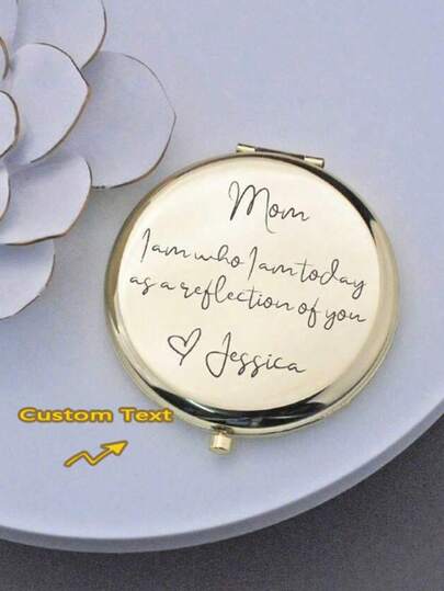 1PC Custom Text Mirror, Write Down Anything You Want To Say To Your Family/Friends/Girlfriend, Gift For Mom, Personalized Custom Mom Wedding Gift, Pocket Mirror Gift, Portable Makeup Mirror Gift, Bride Gift For Mother, Groom's Mother, Bestfriend's Birthday, Anniversary Gift, Mother's Day Gift