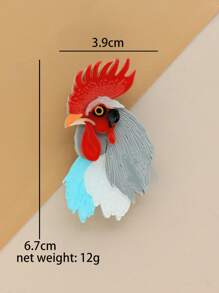 1 Piece Exquisite 3D Fashion Handmade Acrylic Board Rooster & Money-Loving Gorilla Shape Brooch, Handcraft, Birthday Gift, Holiday Gift, Collection