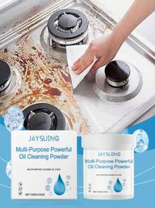 Bouteille d'huile de 500 ml en aérosol, poudre dégraissante multifonctionnelle, nettoyant doux pour cuisinière, nettoyant multifonctionnel pour cuisine, nettoyant pour huile lourde de cuisine, avec mousse puissante, nettoyant pour hotte de cuisine, élimination de l'huile pour la hotte
