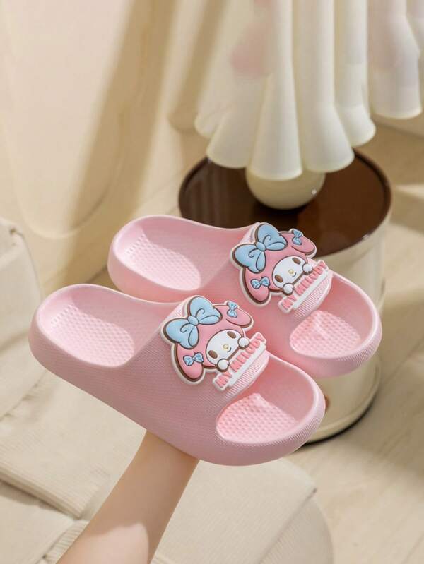 Sanrio 1 paar Sanrio pluche pantoffels, pantoffels voor binnen voor dames, inclusief personages zoals Kuromi, My Melody en Kitty