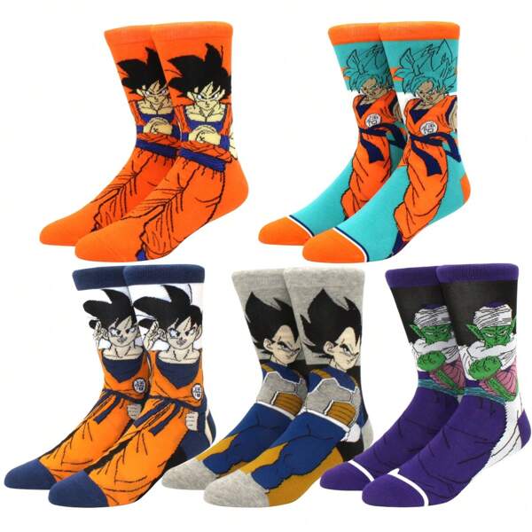 bandai 5 pares de calcetines de anime de BANDAI, calcetines de diseñador alegres y locos, calcetines de moda callejera y hip hop, novedosos y divertidos para hombres y mujeres, calcetines de tripulación