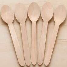 10/50/100pcs Disposable Wooden Dessert Ice Cream Cake Spoons, Spoons Made Of Birch Wood Suitable For Wedding Disposable Items Graduation Party Dining Utensils, Birthday Party, Camping, Restaurant Utensils - Multicolor - View 12