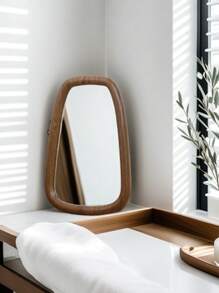 1pc Antique-Style Asymmetrical Mirror For Wall, Bathroom, Living Room, Bedroom, Home Decor, Makeup And Dressing Mirror, Multi-Functional Makeup Mirror And Dressing Mirror, Wall-Mounted Makeup Mirror Back To School