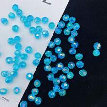 200 peças de contas transparentes de canto AB coloridas de 6 mm com furo reto em acrílico, acessórios de contas para DIY de colar, pulseira, brincos, joias e suprimentos de artesanato de contas