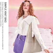 1 buc. Geantă de plajă croșetată, personalizată, brodată, în stil boho, la modă - Geantă de umăr tricotată în culoare solidă, mai multe culori disponibile, cu design de plasă, geantă croșetată, geantă de umăr cu capacitate mare, portofel de plajă, geantă de vară împletită cu goluri pentru femei, geantă de umăr, geantă împletită, geantă tote de capacitate mare pentru vară, geantă împletită tricotată multicoloră, geantă tricotată vintage simplă cu goluri, cumpărături pentru geantă din fire, ideală pentru vacanța de vară și utilizarea zilnică, esențială pentru călătorii, perfectă pentru decorarea ținutei și fotografie, universală, capacitate mare, versatilă, multifuncțională, colorată, drăguță, adorabilă, contractată, amuzantă, kawaii, y2k, minimalistă, navetă, business casual, de bază, personalizată, unică, personalizată, cadouri ideale pentru el, cadouri ideale pentru ea, familia, prietenii, prietena, pentru aniversări, pentru zile de naștere, pentru sărbători/vacanțe, pentru activități - Multicolor - Vizualizare 8