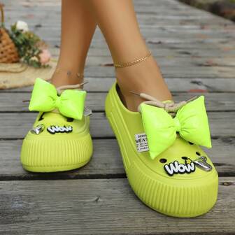 女士蝴蝶结透气凉拖鞋，可爱拖鞋，适合室内和室外穿着，适合所有季节